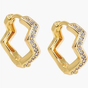 Adina Eden Pave Zig Zag Huggie Earring NWT